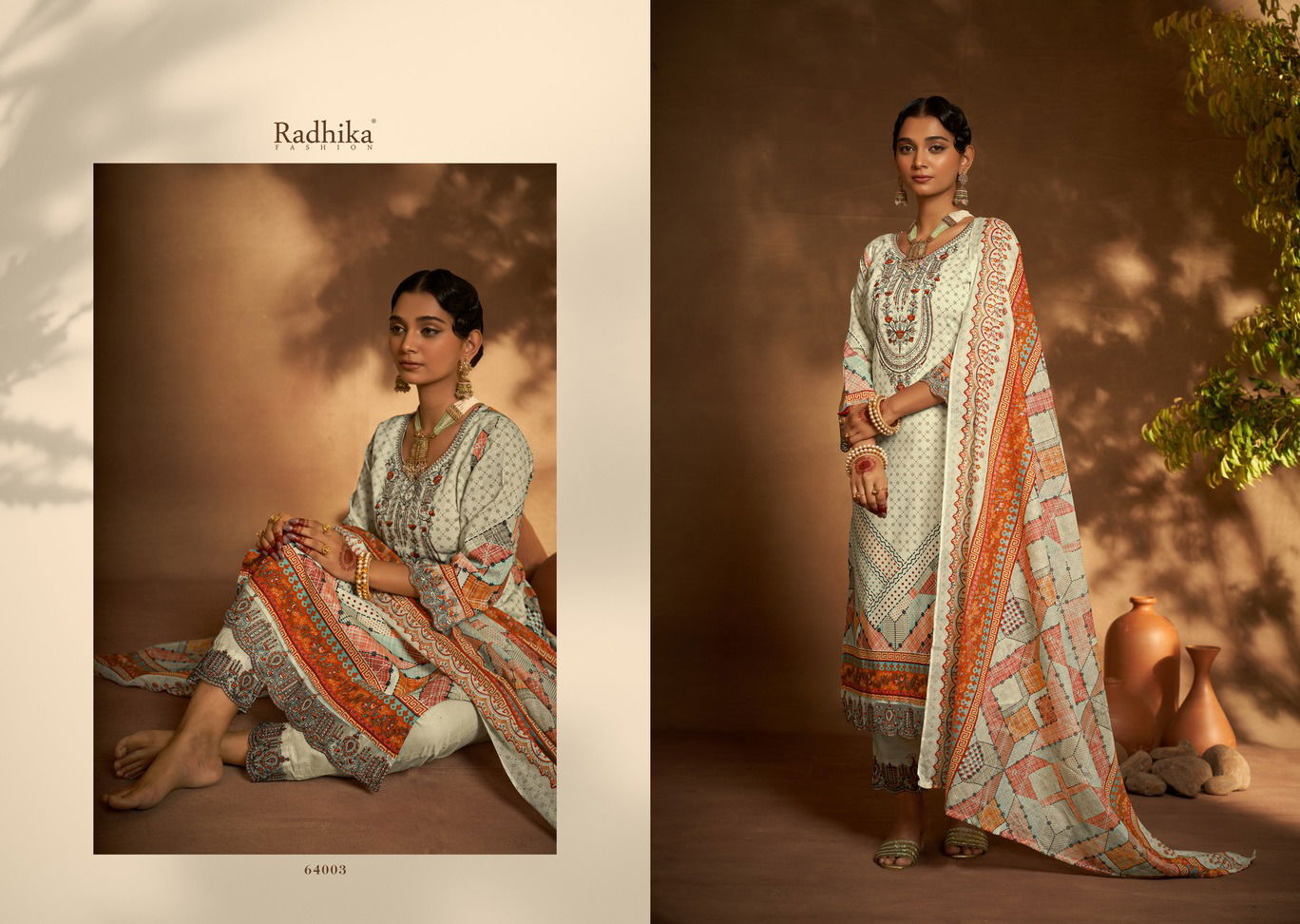 Mehndi By Azara Radhika Pakistani Print Cambric Cotton Dress Material  Wholesale Price In Surat